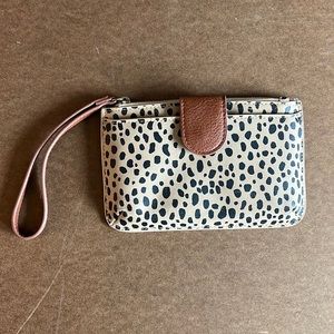 Tan Universal Thread Animal Print Wristlet
